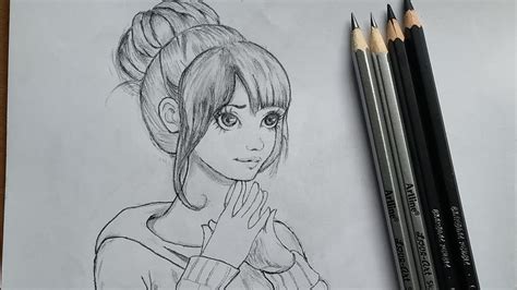 Pencil Sketches Of Girls Anime / All sketches are real pencil drawing ...