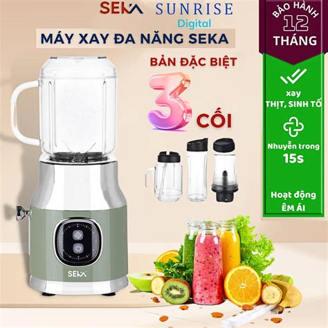 Máy xay sinh tố đa năng SEKA dung tích 0 6L công suất 500W có 3 cối