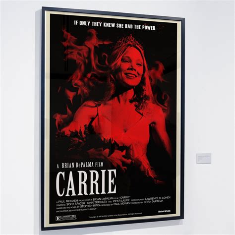 Carrie 1976 Horror Movie Poster Film Wall Art Minimalist Etsy