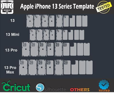 IPhone 13 Series Bundle Pack Skin Template Vector Iphone Apple