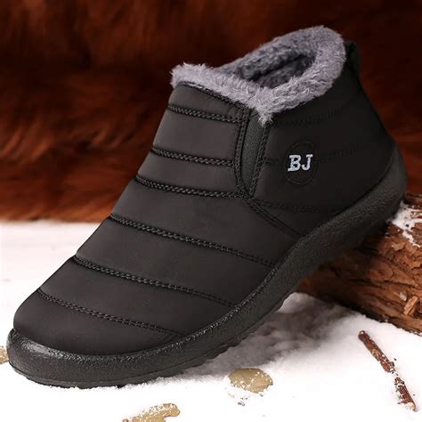 Waterproof Men Winter Ankle Boots Cotton Antiskid Snow Boots Male Warm