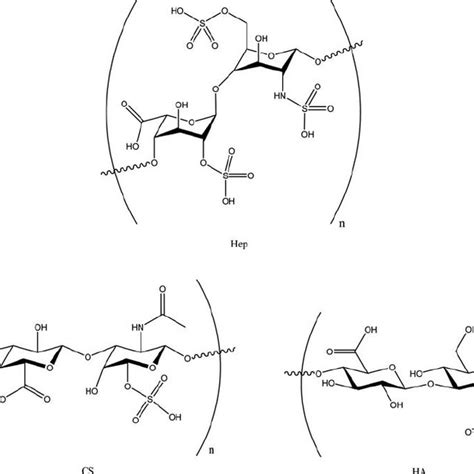 The Structures Of Heparin Hep Chondroitin Sulfate CS And