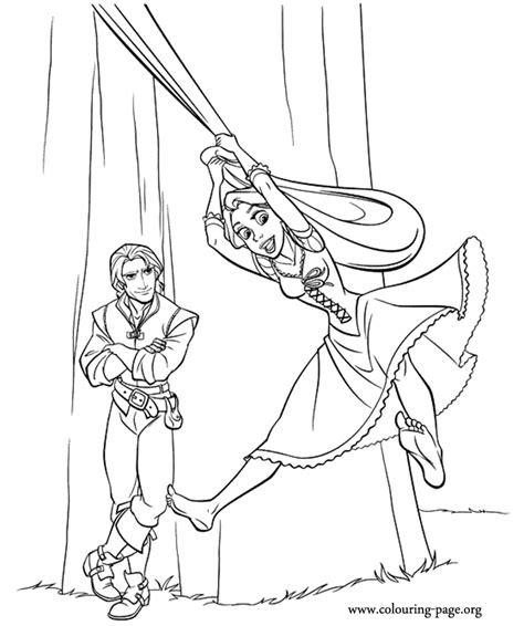 Tangled Rapunzel And Flynn Rider Coloring Page