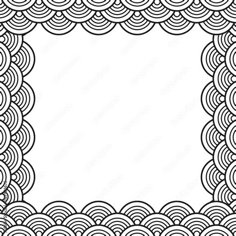 Black Traditional Wave Japanese Chinese Border Stock Vector | Adobe Stock