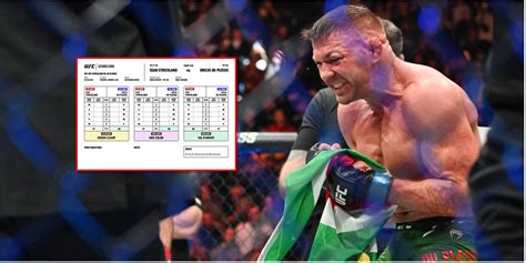 Sean Strickland Vs Dricus Du Plessis Official Judges Scorecards