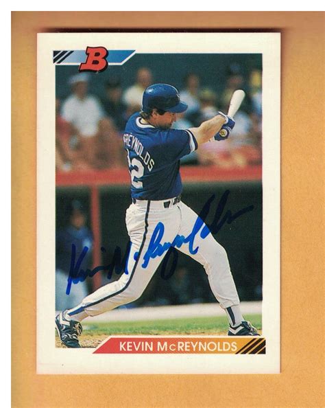 Kevin Mcreynolds Autographed Bowman Baseball Card Signed Kansas