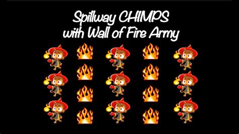 Btd6 Spillway Chimps With Wall Of Fire Army Black Border Youtube