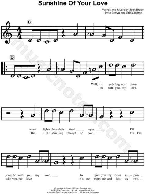 Sunshine Of Your Love Guitar Chords