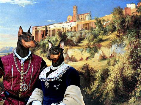 Miniature Pinscher Art Canvas Print Painting By Sandra Sij Fine Art