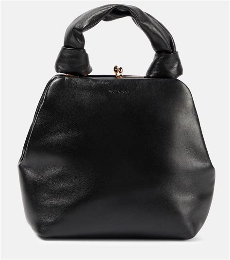 Jil Sander Goji Square Small Leather Tote Bag In Black Lyst