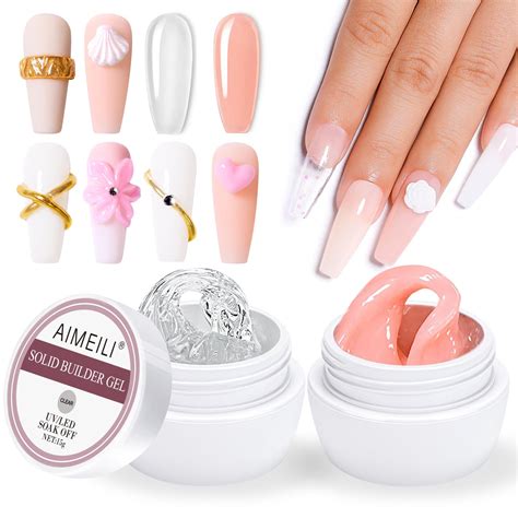 Aimeili Festes Aufbaugel F R Geln Gel Set Solid Nail Gel Clear Nude