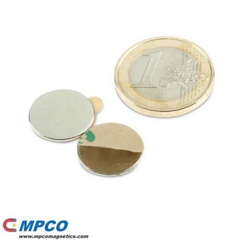 Self Adhesive Neodymium Disc Magnet N35 Ø 15 X 1mm Mpco Magnets