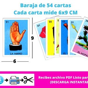 Loteria Mexicana Imprimible Para Descargar En Archivo PDF E Etsy