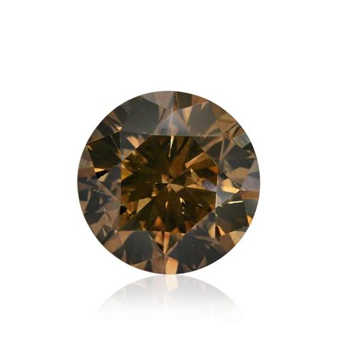 Carat Fancy Dark Orangy Brown Diamond Round Shape Si Clarity