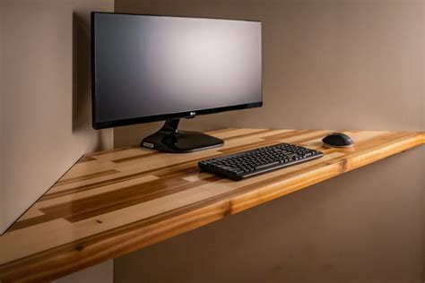 Floating Pine And Cedar Corner Desk Floating Corner Desk Diy Corner