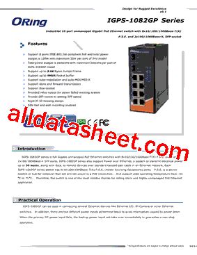 Igps Gp V Datasheet Pdf Oring Industrial Networking Corp