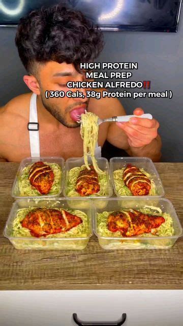 Heathy Eating On Instagram HIGH PROTEIN MEAL PREP CHICKEN ALFREDO By