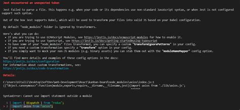 Reactjs Error With Jest Syntaxerror Cannot Use Import Statement