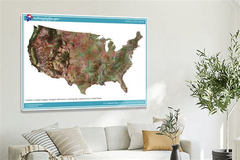 Usa National Atlas Satellite View 2022 Canvas Wrap