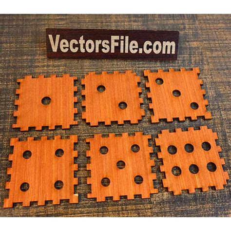 Laser Cut Wooden Dice Template Ludo Game Dice Vector File Vectors File