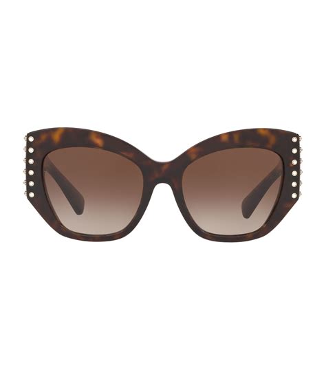 Valentino Brown Valentino Garavani Tortoiseshell Butterfly Sunglasses Harrods Uk