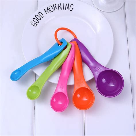 Pcs Set Colorful Natural Food Grade Abs Plastic Measure Spoon Set