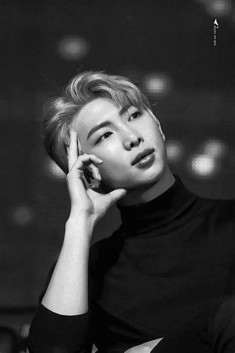 Pin By Marieta On Bts Rm Bts Black And White Namjoon Kim Namjoon