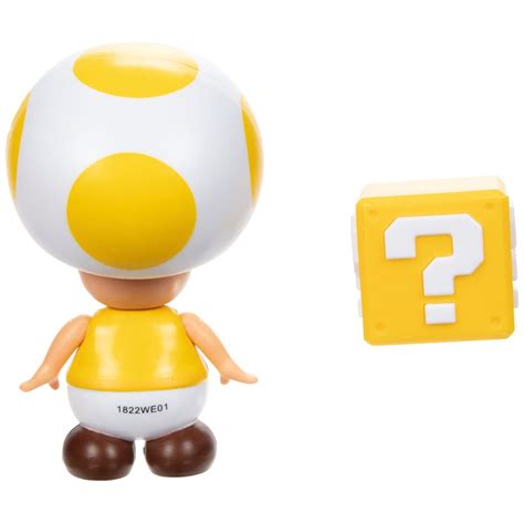 Nintendo Super Mario 10cm Yellow Toad With Question Block Smyths Toys Uk