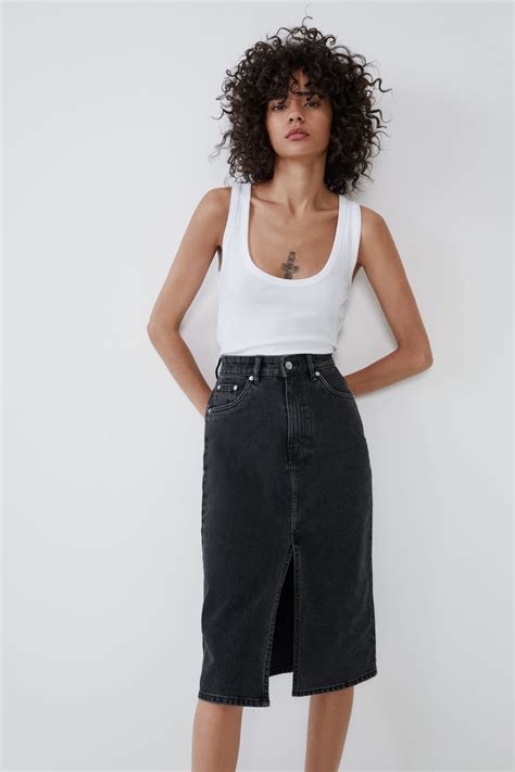 DENIM MIDI SKIRT Midi SKIRTS WOMAN ZARA Austria Denim Skirt