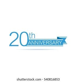 Blue Banner 20th Anniversary Vector Design Stock Vector (Royalty Free ...