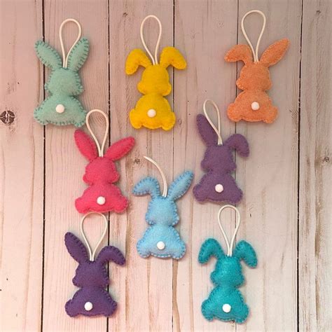 Felt Easter Bunny Ornaments Felt Bunny Felt Easter Decor Bunny Tree Ornaments Easter Bunny