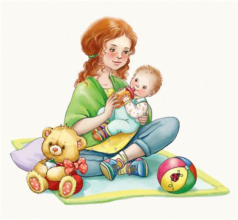 Сообщество иллюстраторов | Иллюстрация мама и малыш. | Family ...