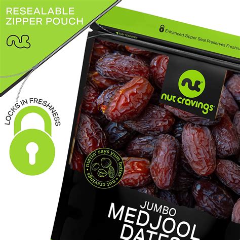 Nut Cravings Fresh Sun Dried Jumbo Medjool Dates Vegan Kosher No