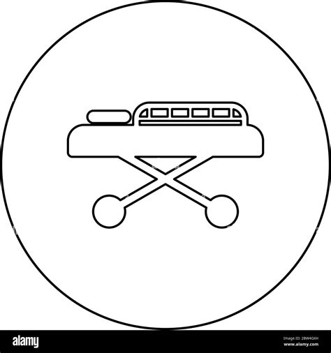 Medical Bed Couch Patient Hospital Gurney Intensive Care Icon In Circle