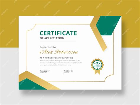 Premium Vector | Green certificate of appreciation template