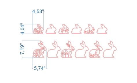 Easter Rabbits Svg Laser Cut File For Glowforge Cricut Floral Etsy