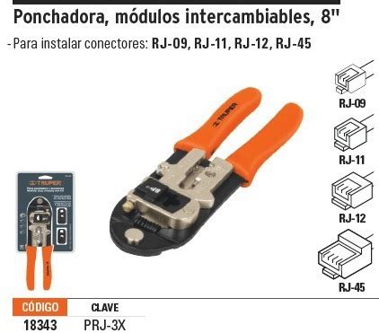 Pinza Ponchadora Módulos Intercambiables Truper 650 00 en Mercado