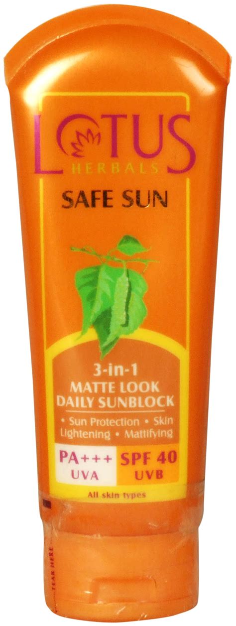 Lotus Herbals Safe Sun 3 In 1 Mattel Look Daily Sunblock Exotic India Art