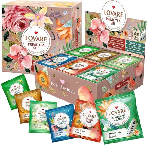 LOVARE Black And Green Tea Bags Variety Pack Made In Ukraine