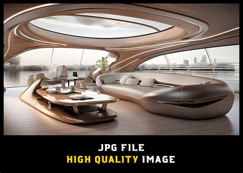 Futuristic Interior of Luxury Yacht Graphic by WODEXZ · Creative Fabrica