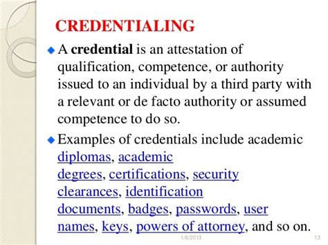 Credentials