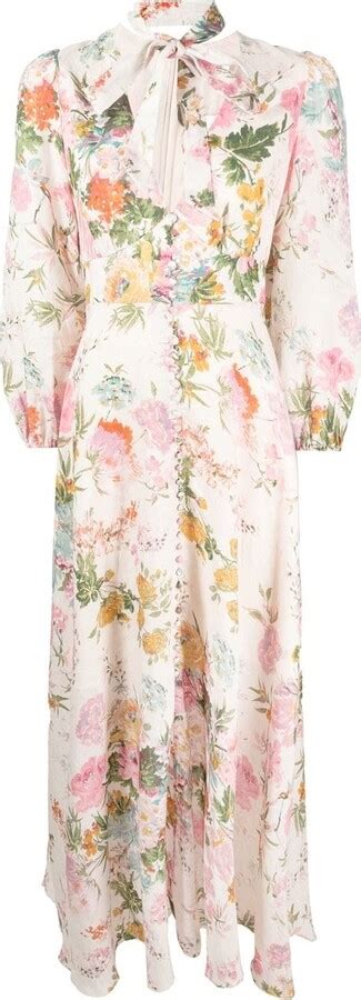 Zimmermann Floral Print Linen Maxi Dress Shopstyle