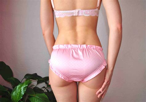 Pink Satin Silk Panties With Polka Dots Etsy UK