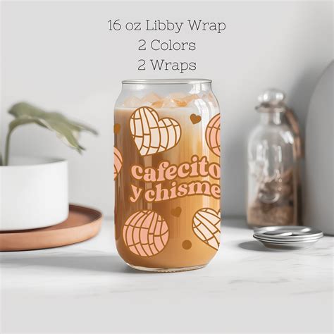 Cafecito Y Chisme Libbey Glass Wrap Pan Dulce Concha 16oz Libby Beer