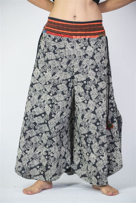 Floral Printsthai Hill Tribe Fabric Womens Palazzo Pants Harem Pants