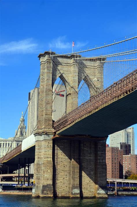 Brooklyn Bridge Is One Of The Oldest Suspension Bridges Editorial Image