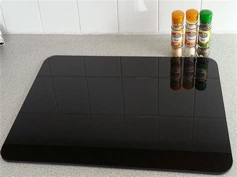 Black Smooth Flat Float Glass Worktop Saver X Cm By Pearl