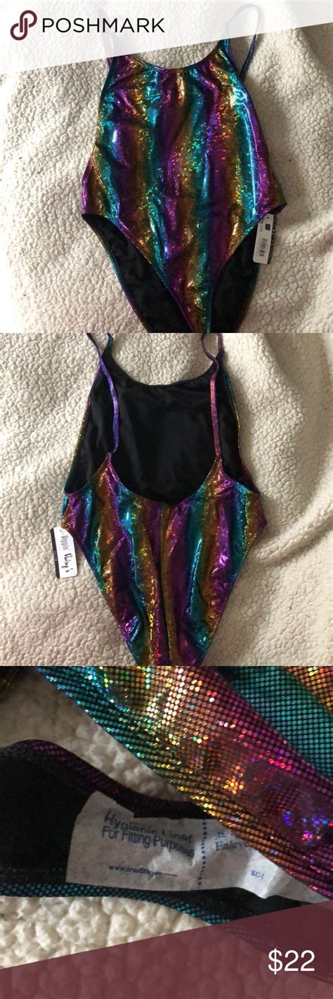 Sexy Xl Metallic Multi Color Bathing Suit New With Tags And Sanitary Liner Bathing Suit The