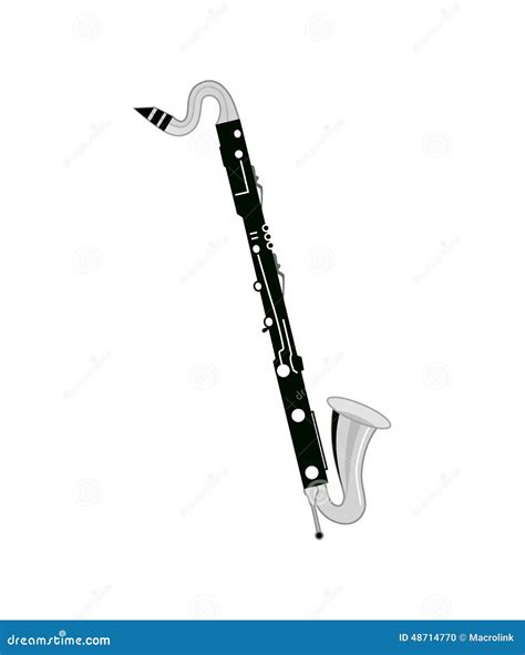 Bass Clarinet On White Background Stock Vector Illustration Of Tone