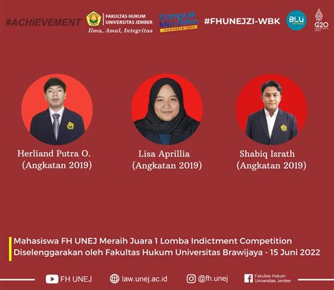 Delegasi Fh Unej Raih Juara Dalam Lomba Nasional Alsa Legal